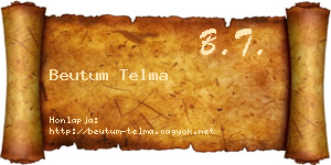 Beutum Telma névjegykártya